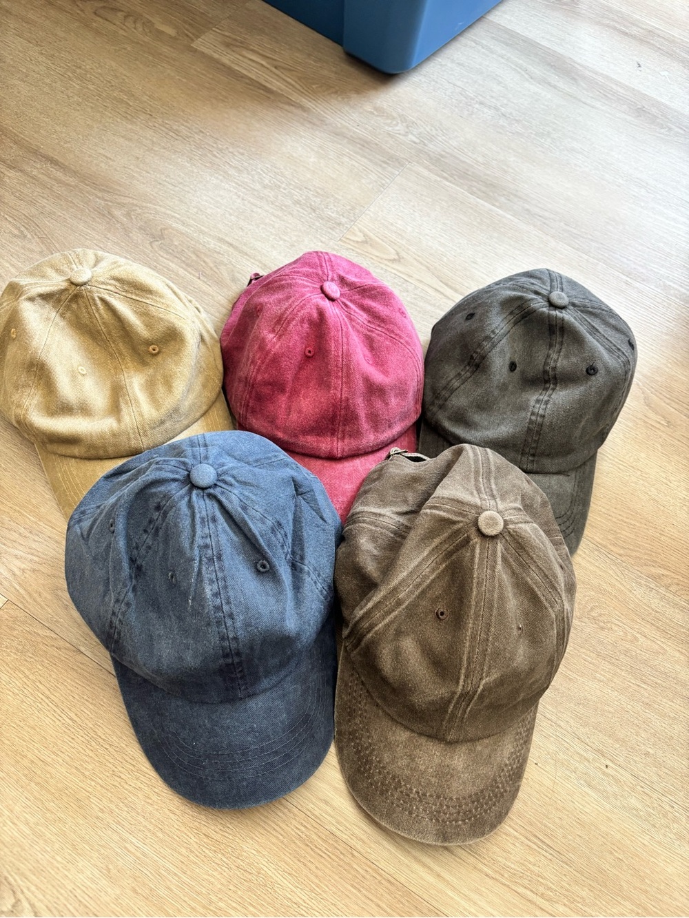 Washed Cotton Baseball Cap - Blue, Red, Brown, Tan, Olive